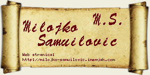 Milojko Samuilović vizit kartica